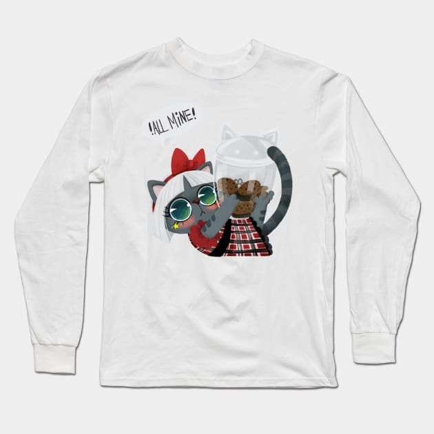 Christmas Cookie Cat Long Sleeve T-Shirt by BBvineart